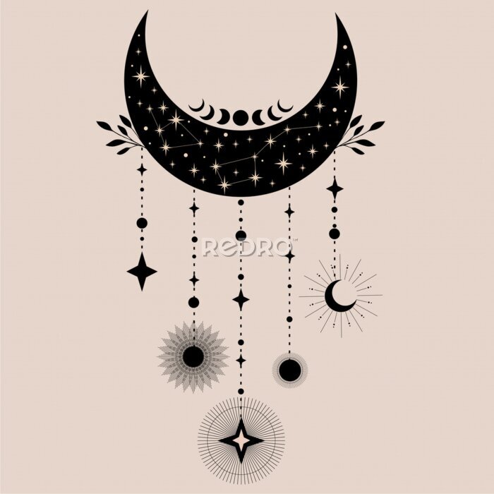 Papier peint à motif  Symboles magiques du ciel