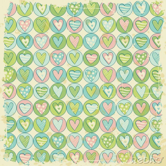 Papier peint à motif  Tampons avec des cœurs