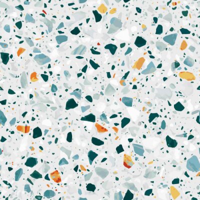 Papier peint à motif  Terrazzo multicolore classique