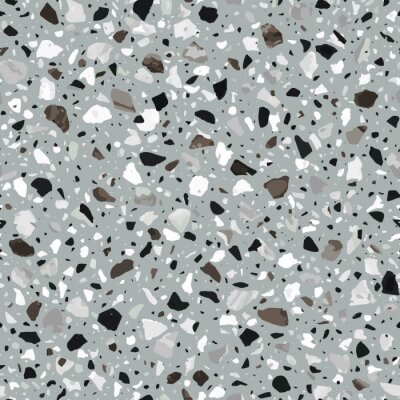 Papier peint à motif  Terrazzo noir et blanc