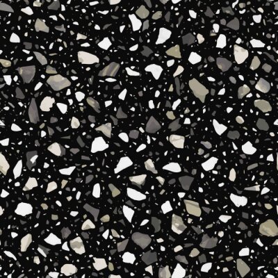 Papier peint à motif  Terrazzo sur fond noir