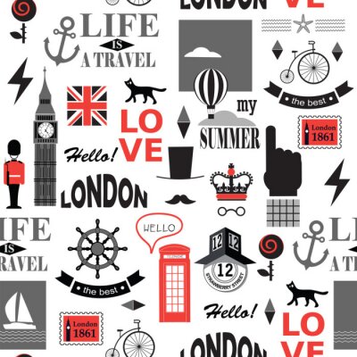 Papier peint à motif  Texture de journal britannique motif sans couture