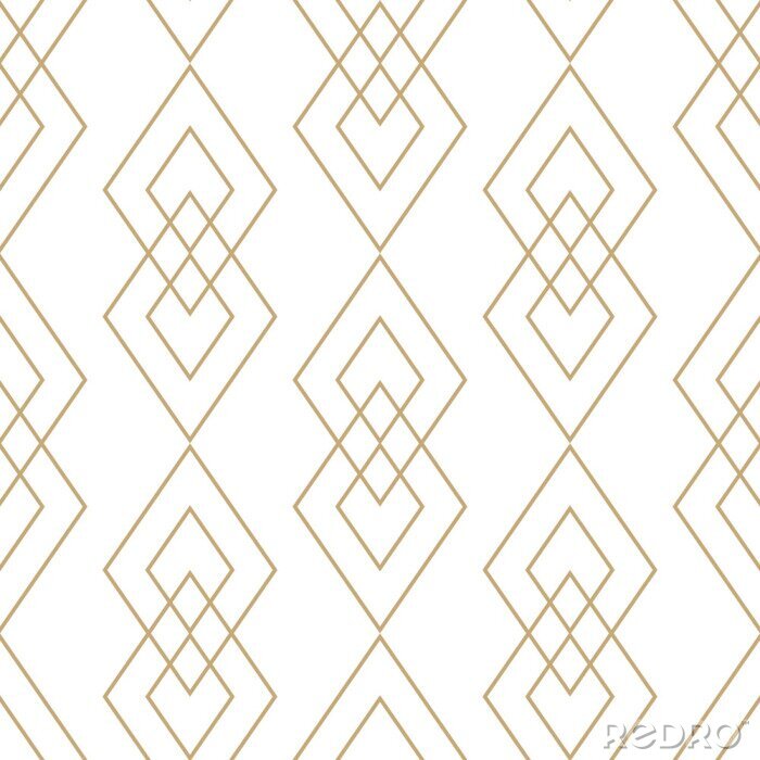 Papier peint à motif  Texture géométrique de vecteur doré. Modèle sans couture avec des lignes fines, diamants