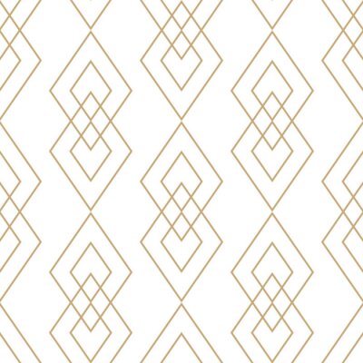 Papier peint à motif  Texture géométrique de vecteur doré. Modèle sans couture avec des lignes fines, diamants