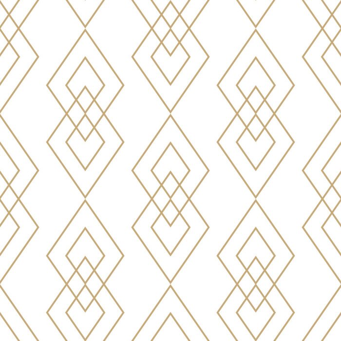 Papier peint à motif  Texture géométrique de vecteur doré. Modèle sans couture avec des lignes fines, diamants