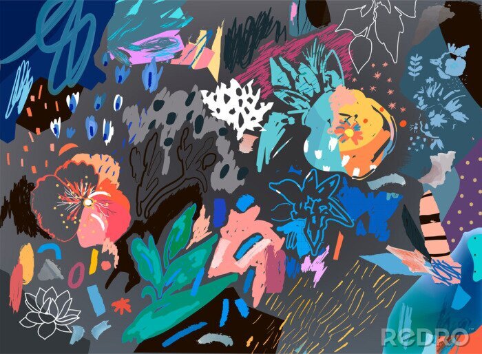 Papier peint à motif  Textures dessinées à la main. Vecteur