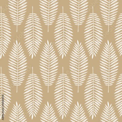 Papier peint à motif  Thème bohème de sable avec des feuilles de palmier
