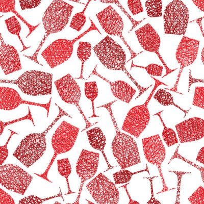 Papier peint à motif  thème de Winery seamless background, verres à vin de motif sans couture,