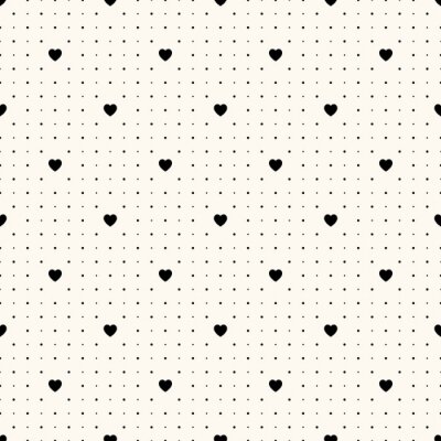 Papier peint à motif  Thème des petits points et des coeurs