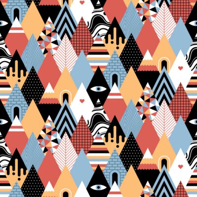 Papier peint à motif  Thème montagne psychédélique