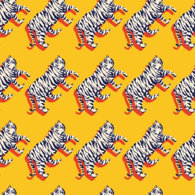 Papier peint à motif  Tigre plat sans soudure