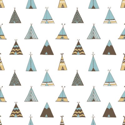 Papier peint à motif  Tipi indien
