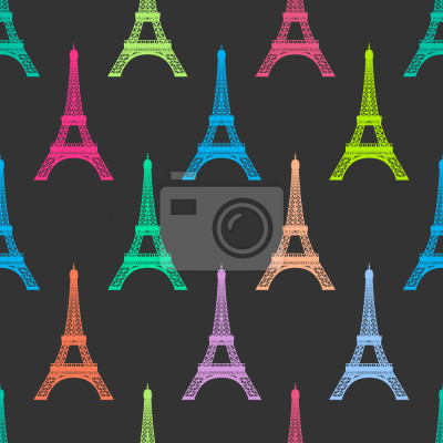 Papier peint à motif  Tour Eiffel À La Nuit