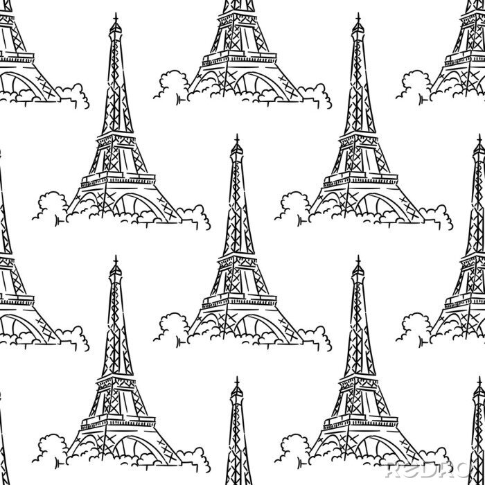 Papier peint à motif  Tour Eiffel motif de fond sans soudure