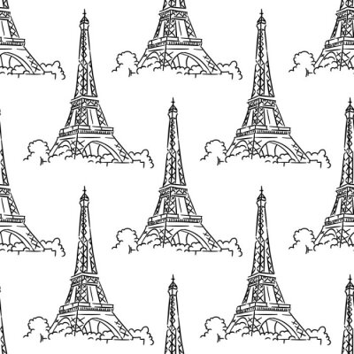 Papier peint à motif  Tour Eiffel motif de fond sans soudure