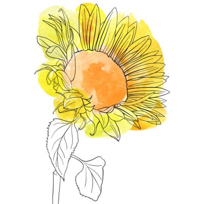 Sticker  Tournesol peint en jaune