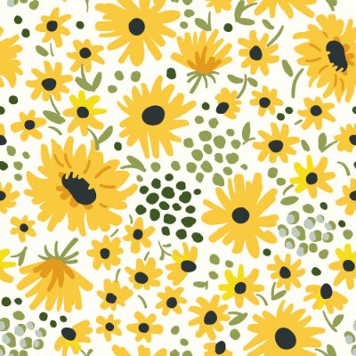 Papier peint à motif  Tournesols minimalistes