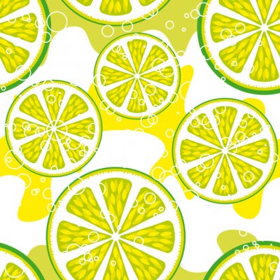 Papier peint à motif  Tranches de citron