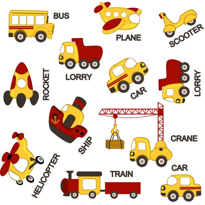 Papier peint à motif  transport modèle - illustration vectorielle, eps