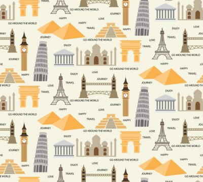 Papier peint à motif  travel seamless pattern