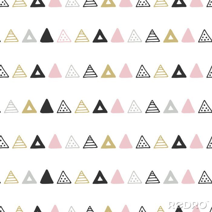 Papier peint à motif  Triangles colorés dessinés