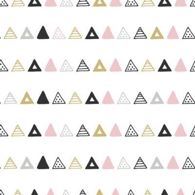 Papier peint à motif  Triangles colorés dessinés