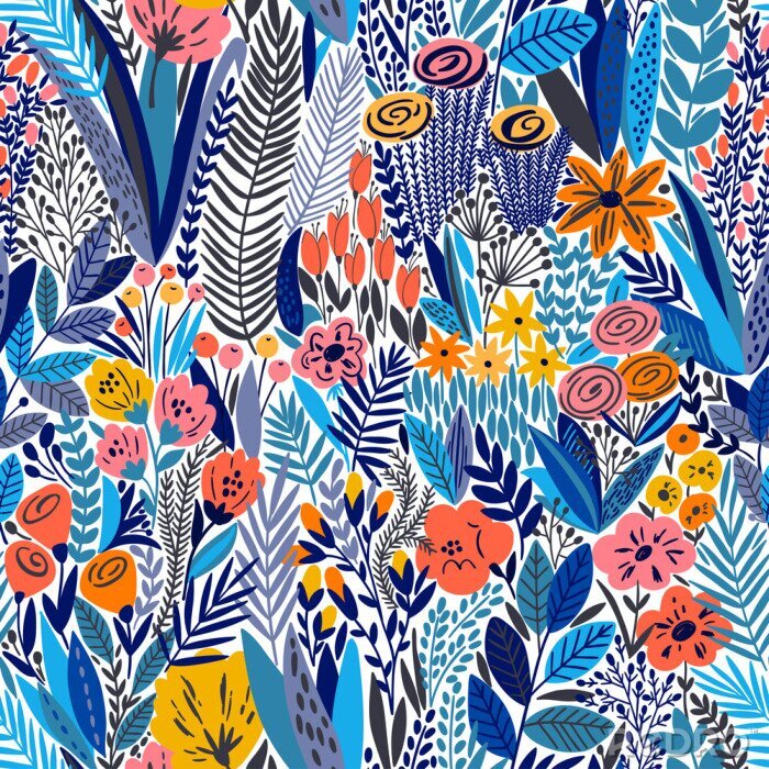 Papier peint à motif  Tropical, seamless, floral, modèle