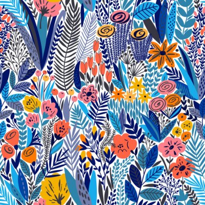 Papier peint à motif  Tropical, seamless, floral, modèle