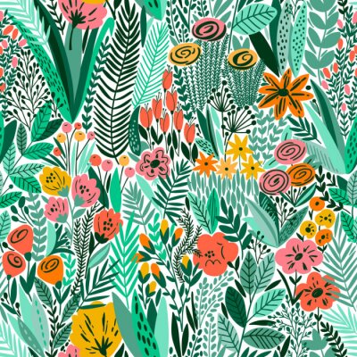 Papier peint à motif  Tropical, seamless, floral, modèle