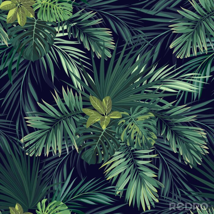 Papier peint à motif  Tropicals sous forme de feuilles