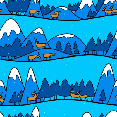 Papier peint à motif  Une nuit en Laponie