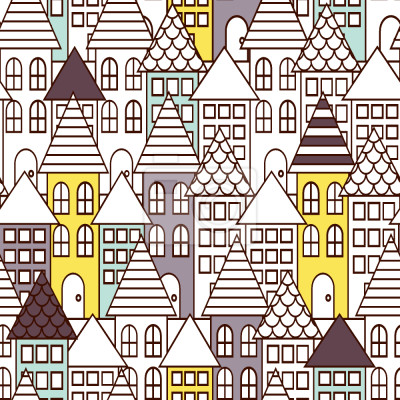 Papier peint à motif  Une ville pour tous