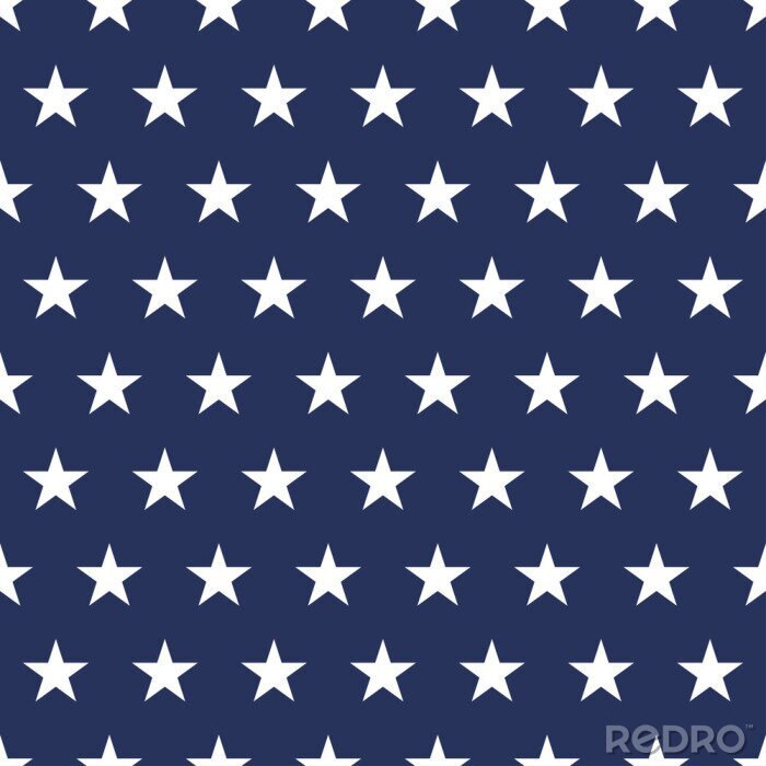Papier peint à motif  USA, drapeau, seamless, modèle. Etoiles blanches sur un fond bleu. Jour du Souvenir