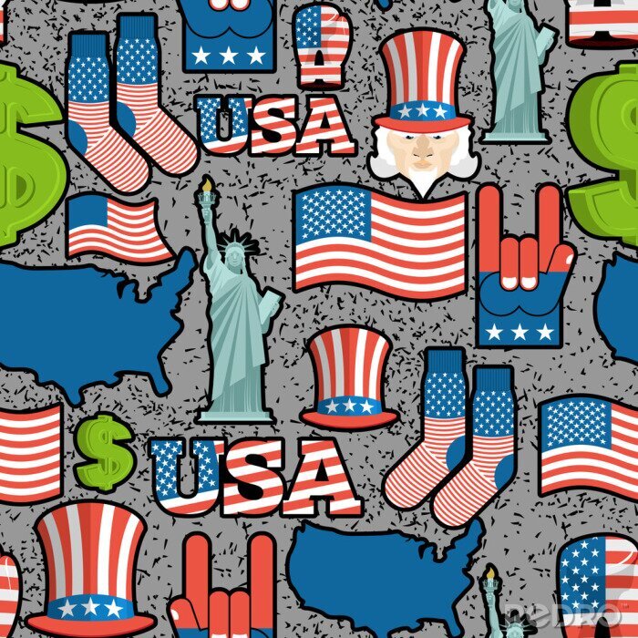 Papier peint à motif  USA patriotique, symbole, seamless, modèle, grunge, Style. Peinture par pulvérisation