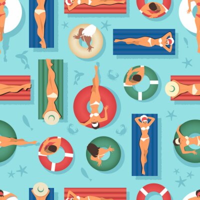 Papier peint à motif  Vacances au bord de la piscine