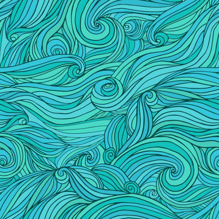 Papier peint à motif  Vagues abstraites en couleur de la mer