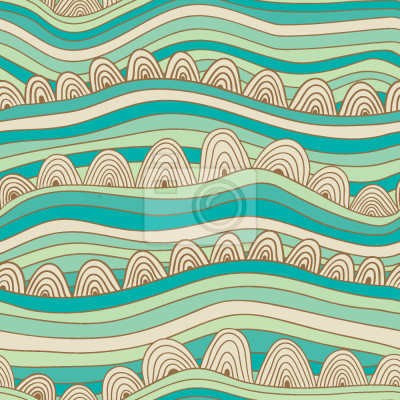 Papier peint à motif  Vagues abstraites et sable de mer
