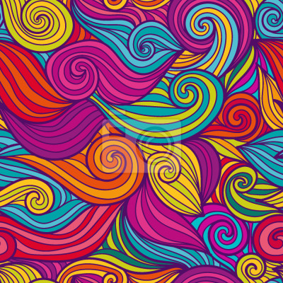 Papier peint à motif  Vagues abstraites multicolores