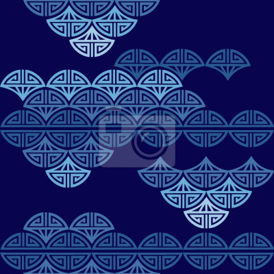 Papier peint à motif  Vagues bleu marine abstraites
