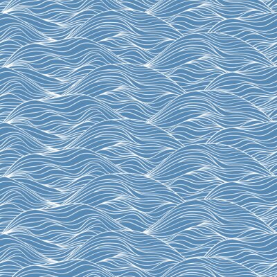 Papier peint à motif  Vagues bleues délicates à rayures