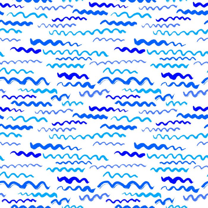 Papier peint à motif  Vagues bleues peintes à la main