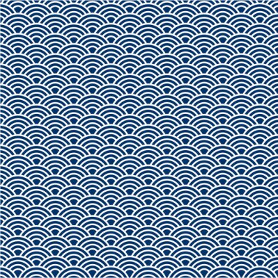 Papier peint à motif  Vagues bleues symétriques