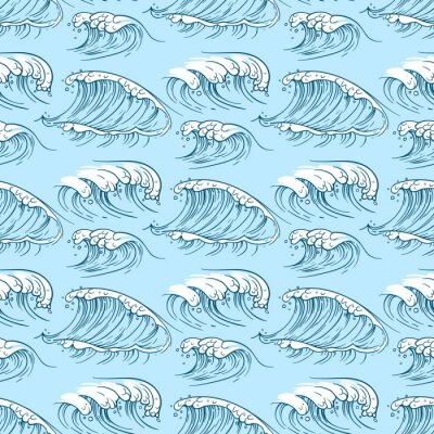 Papier peint à motif  Vagues de la mer avec de la mousse