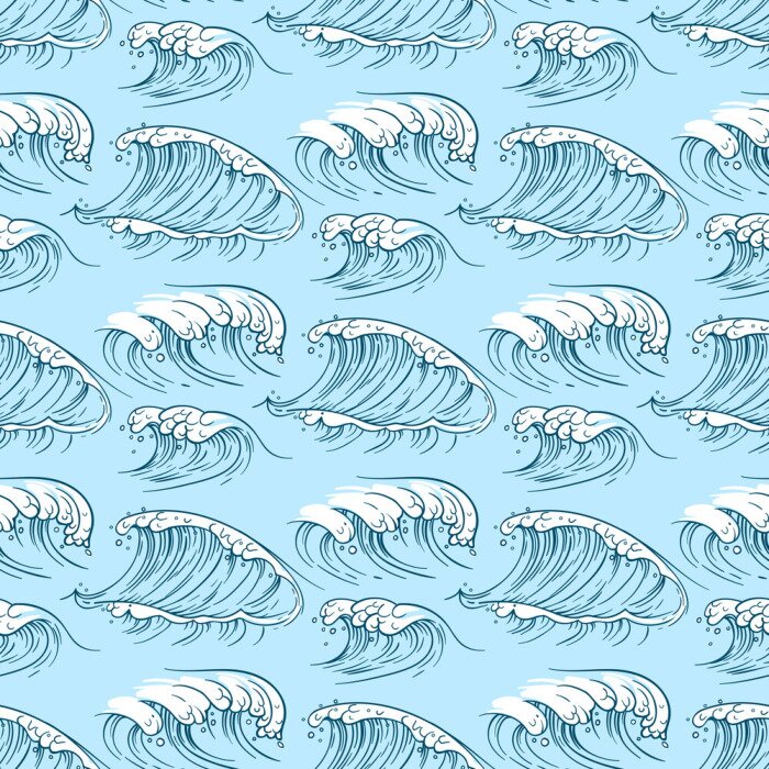 Papier peint à motif  Vagues de la mer avec de la mousse