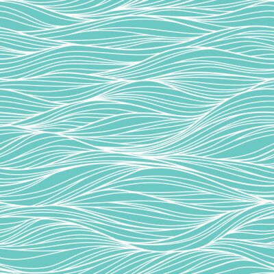 Papier peint à motif  Vagues graphiques bleues