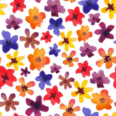 Papier peint à motif  Vecteur aquarelle motif floral.