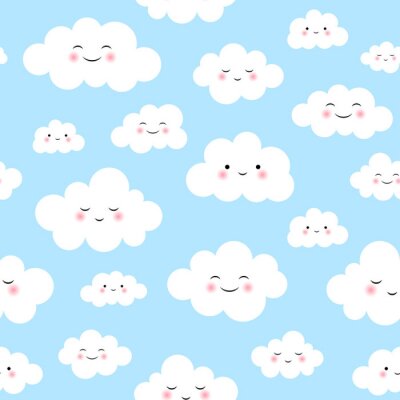 Papier peint à motif  Vecteur de nuage mignon Seamless Pattern