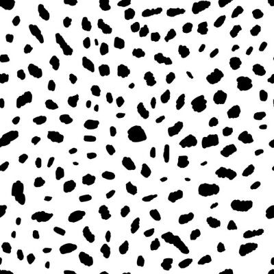 Papier peint à motif  Vecteur seamless en noir et blanc motif de chat sauvage