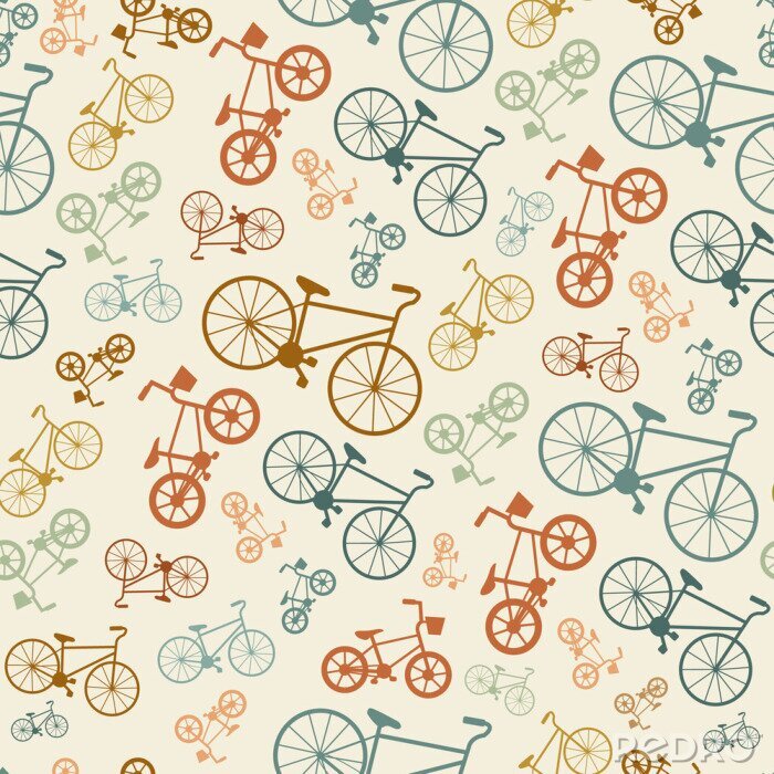 Papier peint à motif  vecteur vélo texture, fond hippie