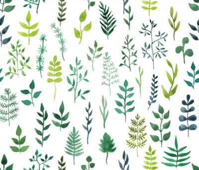 Vecteur vert aquarelle floral seamless pattern.